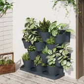 Prolenta Maison Exclusive - Lot de 12 jardinières verticales en polypropylène anthracite