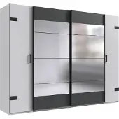 Wimex Armoire à portes battantes/libres Stockholm Armoire 270x65x210cm blanc graphite