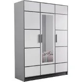 KIER FURNITURE Armoire trois portes Roj3D - 156,4x205x39 cm blanc