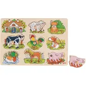 Goki Puzzle Animaux de la ferme - - Moins de 100 pièces - Bébé - A partir de 12 mois