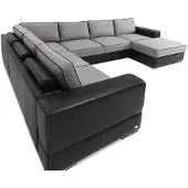 AEA Wohnlandschaft U-Form Bettfunktion Stoff Ecksofa Couch Design Polster Textil