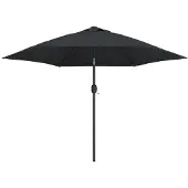 Syfax Parasol d'extérieur avec poteau en métal 300 cm Noir