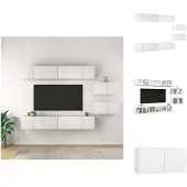 vidaXL Armoires TV 8 pcs. Blanc Bois composite - Meubles TV