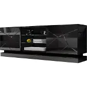 Mirjan 24 Meuble TV 160 cm LIMA – noir / noir brillant