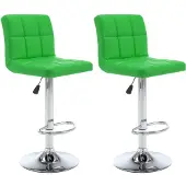 Syfax Tabourets de bar lot de 2 vert similicuir