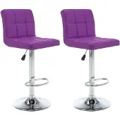 Syfax Tabourets de bar lot de 2 violet similicuir