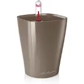 Lechuza Pot De Table Mini-Deltini - Kit Complet, Rouge Scarlet Brillant Ø 10 X 13 Cm