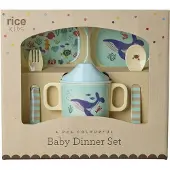 Rice Blue Ocean Print-4 Pcs Tableware Beige Enfants