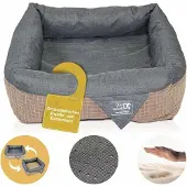 Trends4cents DEAR DARLING DD-06 Lit de luxe pour chien Marron Anthracite Taille M 60x60cm Matelas en mousse à mémoire de forme