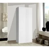 Extom Armoire de chambre à coucher, 91 cm, blanc mat / blanc brillant
