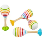Bigjigs Set de maracas en bois - instrument de musique coloré pour enfants