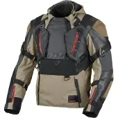 Macna Tryton NightEye Veste de moto imperméable en cuir/textile