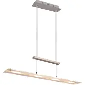 REALITY IMPORT Suspension LED MILOS, nuances d'argent, 5 W, blanc chaud, 550 lm, verre, dimensions : 170 x 80 x 12 cm, IP20, RL