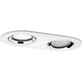 Paulmann Ensemble de spots encastrables Nova IP65 de , pivotants, ovales, LED, 2 x 7W, 230V, culot GU10, diamètre 51mm, couleur blanche avec détails chromés/alu