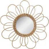 Atmosphera Miroir fleur Cayetana en rotin - diamètre 38 cm