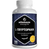 Vitamaze GmbH Vitamaze L-Tryptophane 500 mg hautement dosé, gélules végétaliennes, 180 gélules