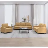 vidaXL ensemble de canapés 3 pièces avec coussins Marron Velours 3201483