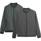 4F Hommes, Vestes légères, Veste réversible homme M013 olive/gris SS23TJACM013 44S (2XL), Gris, Vert, Argent, (XXL)