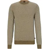 BOSS pour homme. 50494404 Pull classique vert (L), Casuel, Synthétique, Manche longue