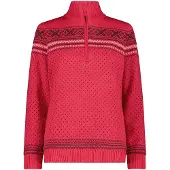 CMP 7h86505 Half Zip Sweater Rouge,Rose L Femme