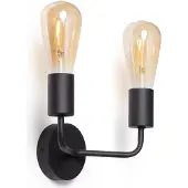 LEDKIA Lampe Murale Métal Jayso 2 Spots Noir