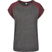 Urban Classics T-shirt gris foncé / lie de vin
