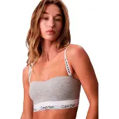 Calvin Klein Lv00qf8497 Bandeau Bralette Bra Gris XS Femme