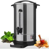 Arebos bouilloire pour vin chaud 1650 W, distributeur de boissons chaudes, chauffe-eau automatique, 20 litres, avec égouttoir, bec verseur