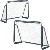 Relaxdays but de foot jardin, set de 2, enfants & adultes, HBT : 110 x 150 x 75 cm, métal, buts stables football, gris