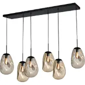 Masterlight Lampe suspendue Lava 6x verre doré Ø 22,5cm