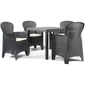 Ipae Pro Garden Table De Jardin Bali Noire Compacte, Résistante Et Empilable -