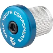 Wolf Tooth Expander, incl. capuchon Ahead avec 5mm Spacer intégré, 1 1/8", blue