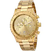 Invicta Montre Homme 1270 Chronographe Cadran Doré Acier Inoxydable Plaqué Or 18k