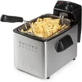 Domo Friteuse à huile, , 4 litres, 3000 W, Acier inoxydable, Noir/Argent