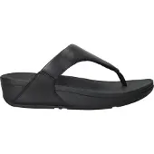 FitFlop Lulu Leather Toepost Teenslippers - Zwart - Maat 43