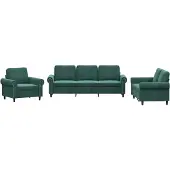 vidaXL Ensemble de canapés 3 pièces avec coussins vert foncé velours