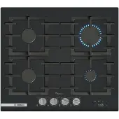 Bosch Serie 8 PRP6A6H40, Table de cuisson à gaz, 60 cm, verre trempé, noir