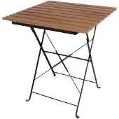 Bolero Table de patio carrée pliante avec lattes en bois artificiel 695x695x595mm
