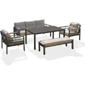 DCB Groupe Ensemble repas de jardin 7 places en aluminium