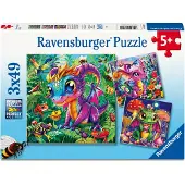 Ravensburger Puzzle « Jardin des bébés et des dragons » - 3 x 49 pièces