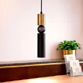 LEDKIA Suspension Métal Et Verre Luyo Noir Mat