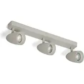 LEDKIA Applique Aluminium Rectangulaire Adrien 3 Spots Gris Pierre