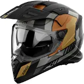 Airoh Bandit Horn, casque d aventure ,Mat Noir/Gris/Marron/Or ,XL