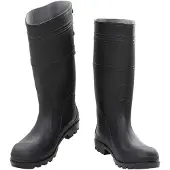 vidaXL Bottes en caoutchouc noir taille 45 PVC