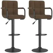 vidaXL Tabouret de bar 2 pcs tissu marron
