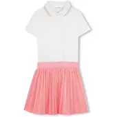 Billieblush U21830 Short Sleeve Dress Blanc,Rose 6 Years Fille