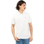 Tommy Hilfiger Polo en piqué coupe droite drapeau hommes - Blanc