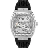 Philipp Plein Montre à affichage analogique noir / argent