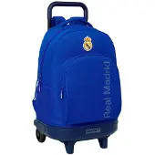 Safta Real Madrid 33l 33x45x22 Cm Wheeled Backpack Bleu Enfants