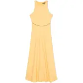 Armani Exchange pour femme. XW001971AF21553U2149 Robe longue jaune (XS), Casuel, Fête, Polyester, Sans manches / bretelles